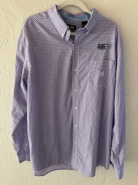 CHAPS | Men’s Easy Care Woven Button Down Shirt Cotton Blend NEW XXL Purple